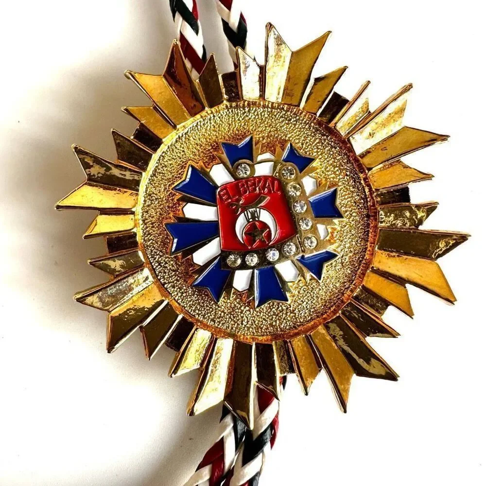 El Bekal red white blue bolo tie el bekal
